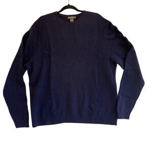 Vintage Eddie Bauer Lambswool Sweater XL Men’s Navy Blue Crewneck 90s Outdoor